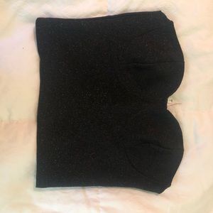 Black Sparkly Bustier Top